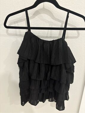 entro Black Tiered Ruffle Camisole